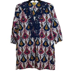 ROBERTA ROLLER RABBIT Boho Embroidered Cotton Tunic M